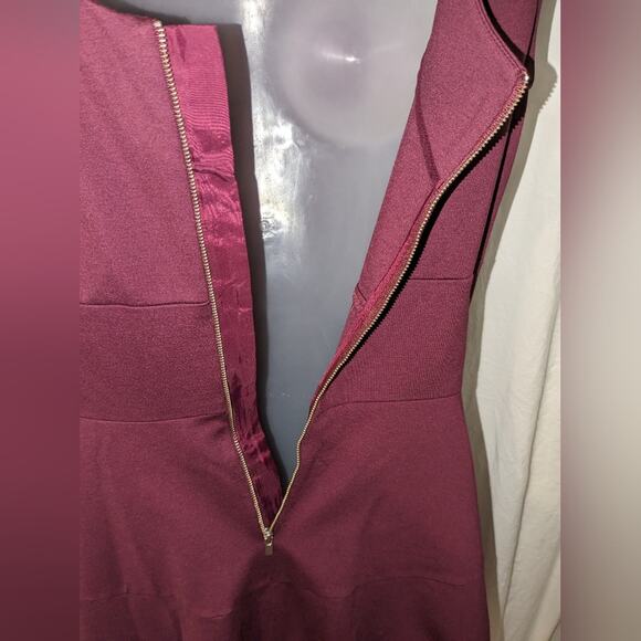 Banana Republic Fit Flare Midi Dress Cap Sleeve Womens 8 Wine Holiday Party Chic - Picture 5 of 9